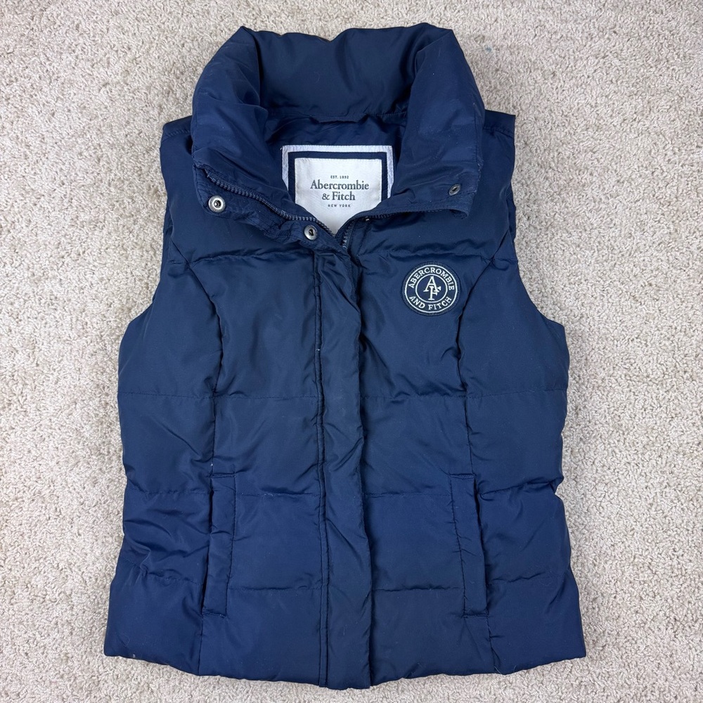 Abercrombie Fitch Y2K Down Puffer Vest Navy Medium